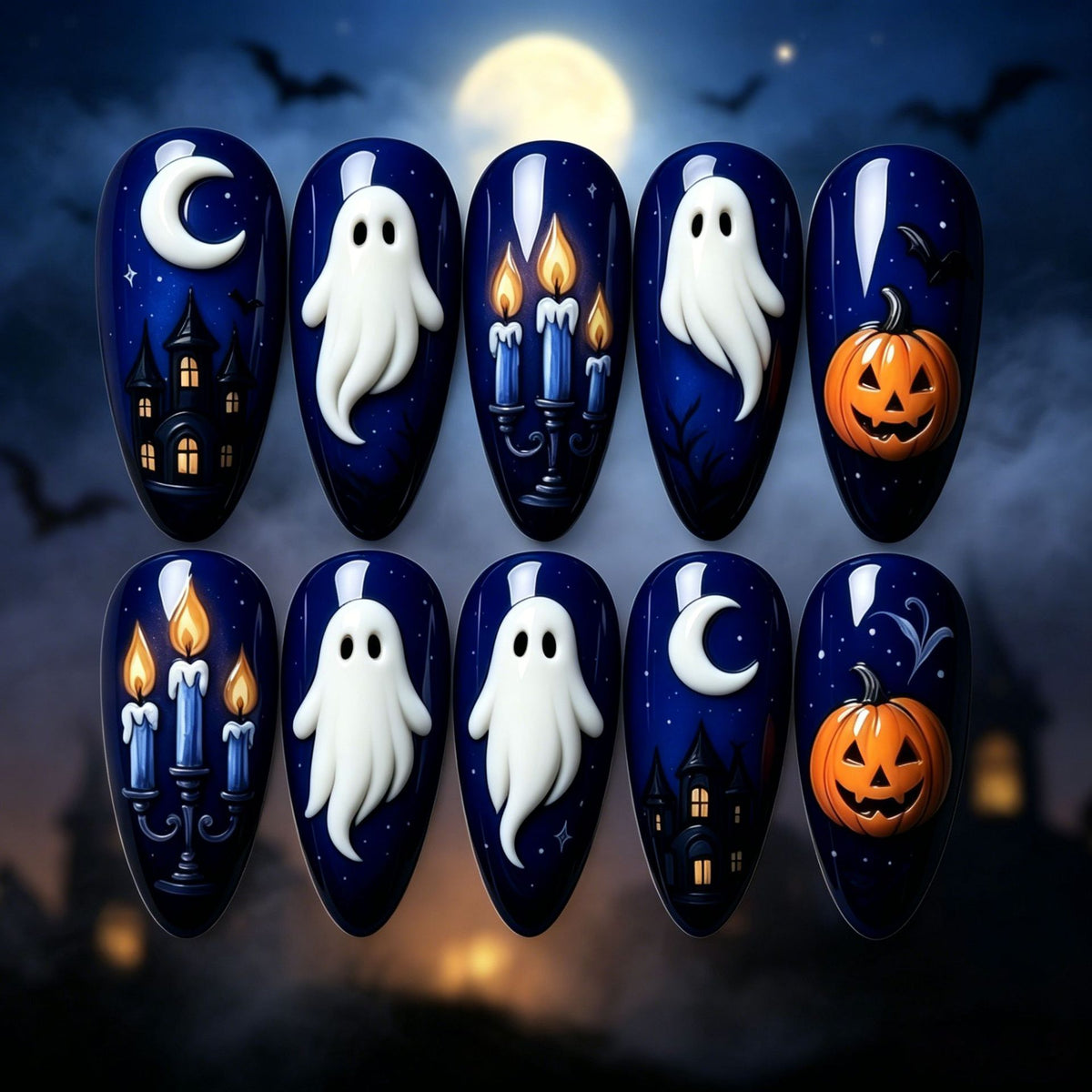 Starlight Ghost Nails