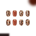 Champagne gold leopard print nails