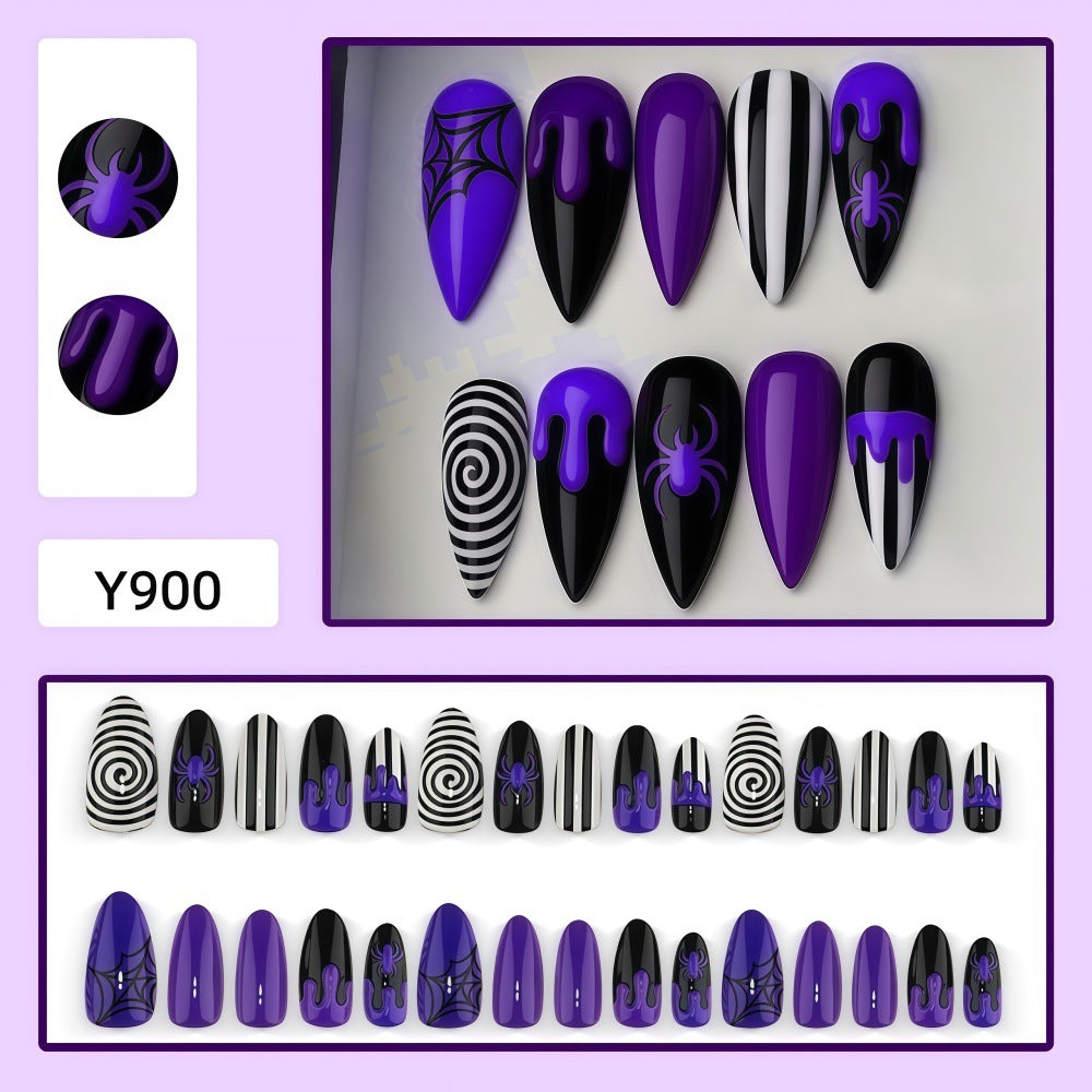 Purple-black spider nails