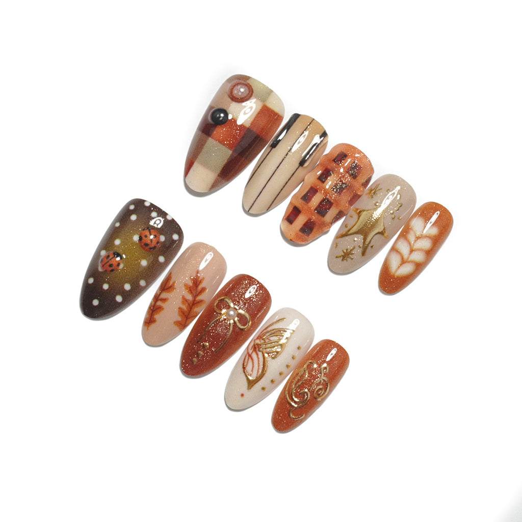 Checkered butterfly nails