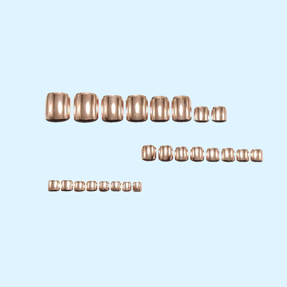 24 pcs Rose gold Toes nails