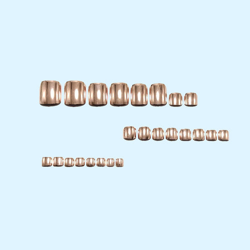 24 pcs Rose gold Toes nails