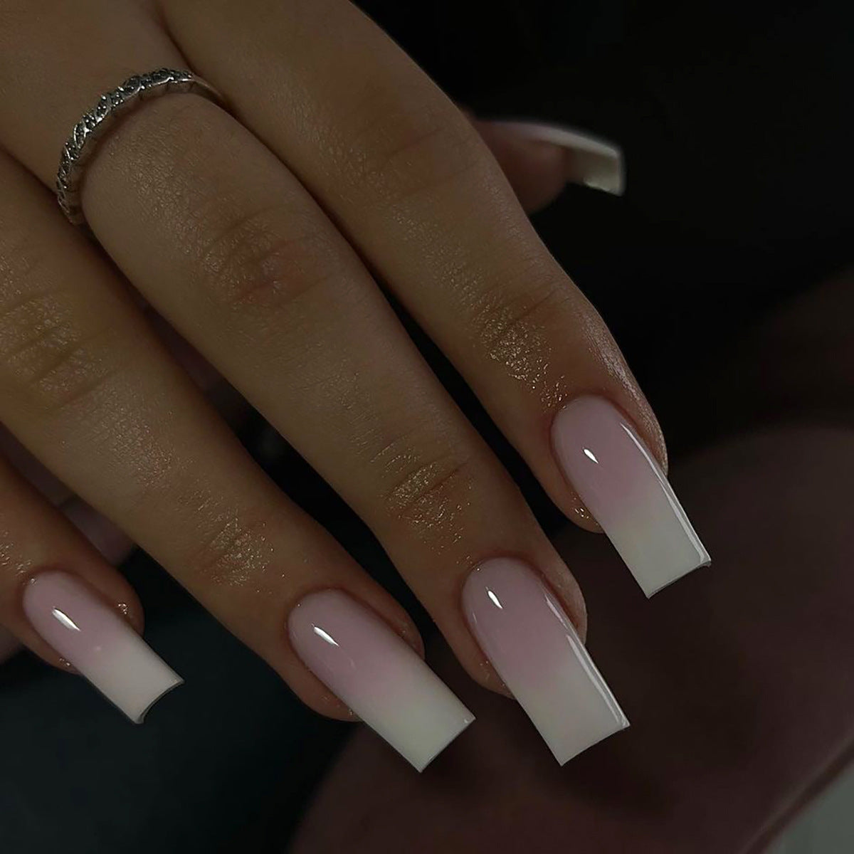 Long French style nails