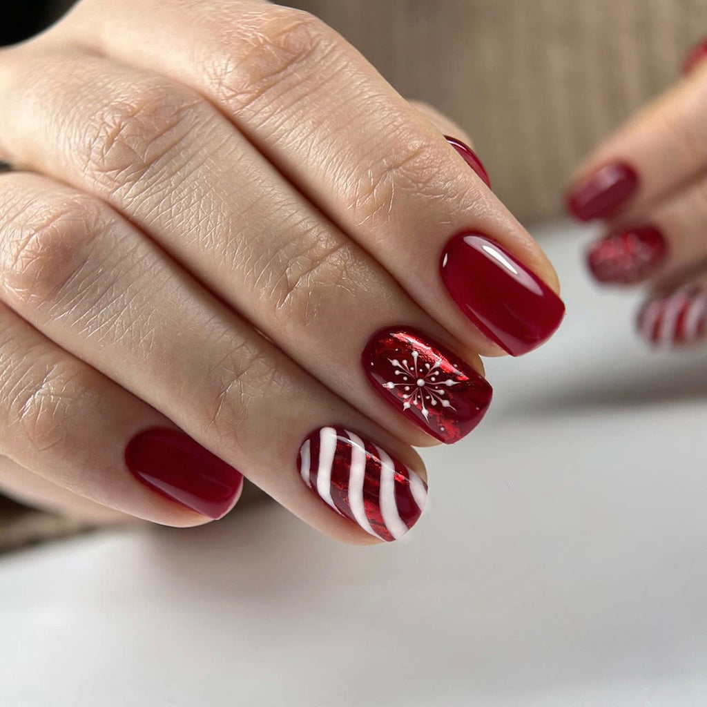 Red ribbon nails