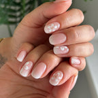 Gradient peach flower nails