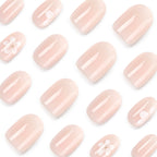 Gradient peach flower nails