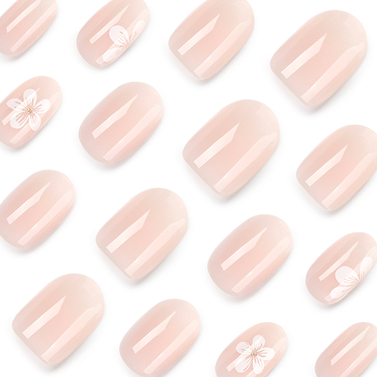 Gradient peach flower nails