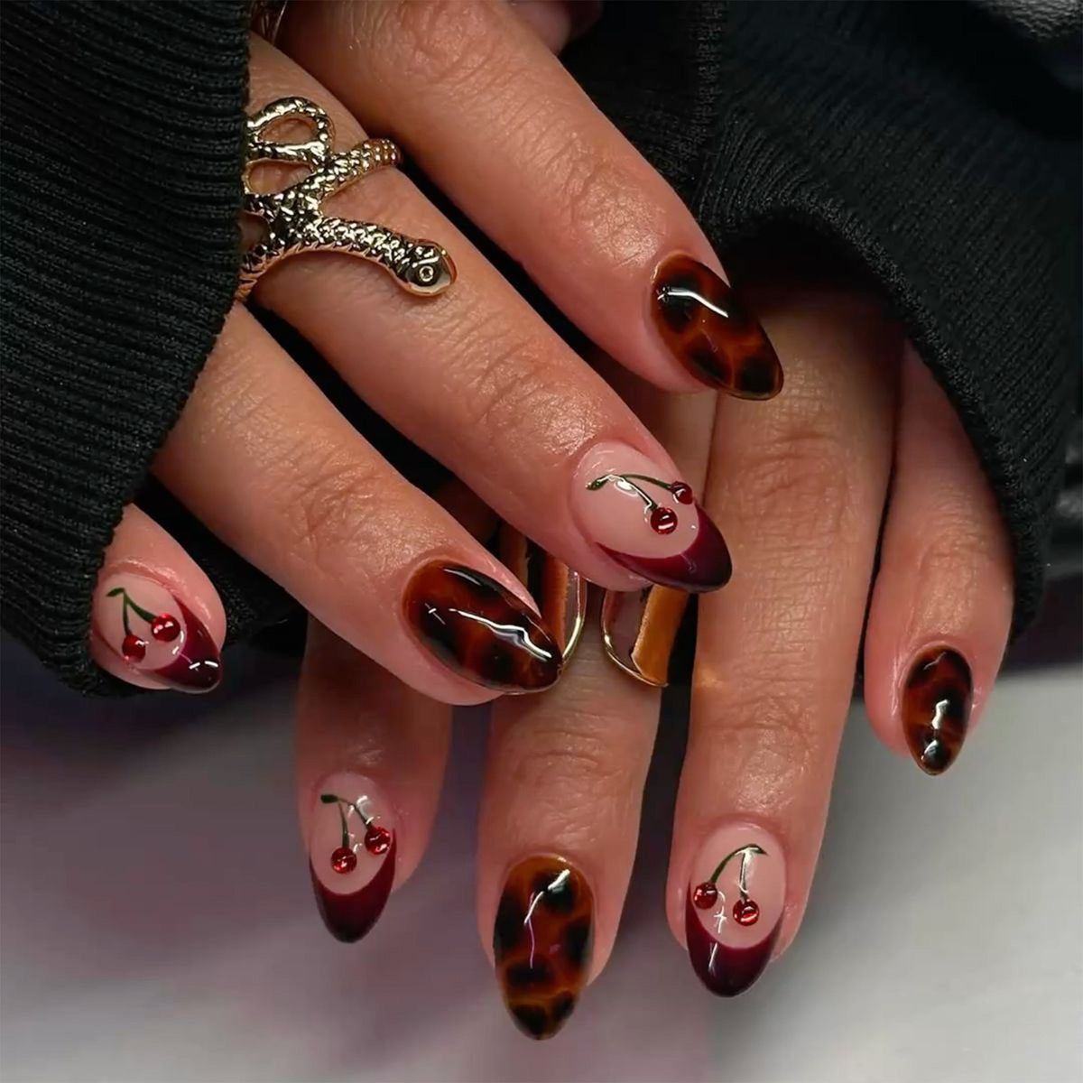 Cherry sweetheart nails