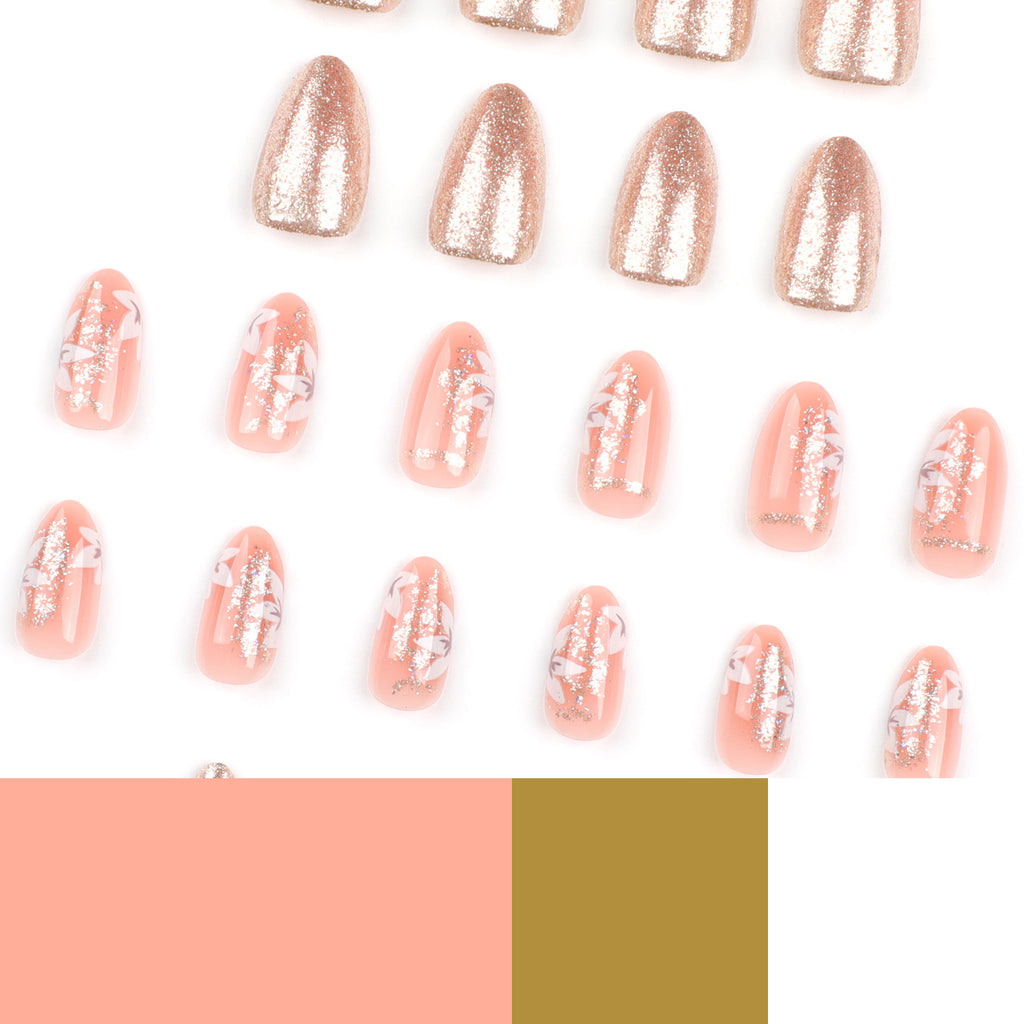 Pink rose nails