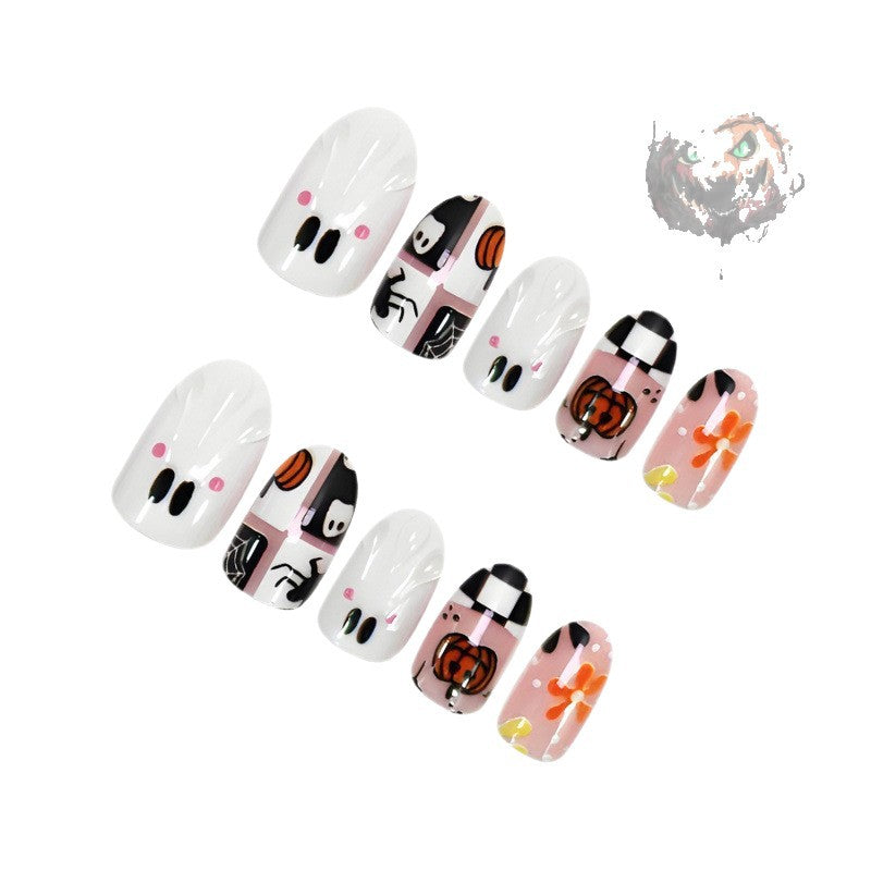 Halloween pumpkin nails