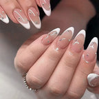 Sparkling diamond French nails