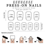 24pcs Short Square black-white striped Nails