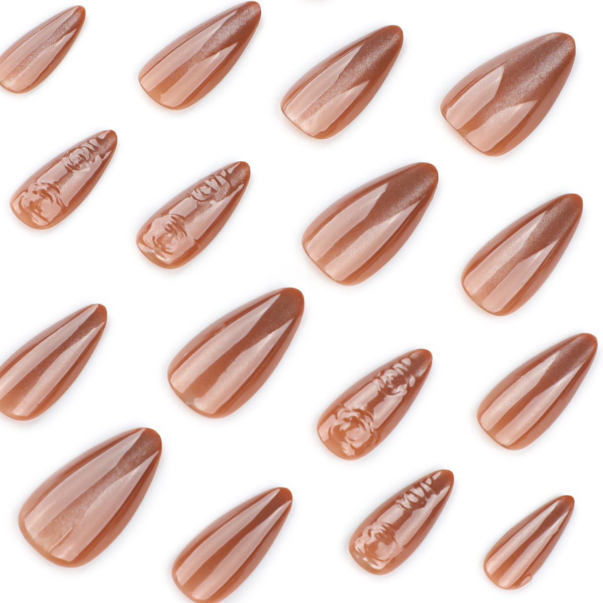 Rose-brown cat's eye nails