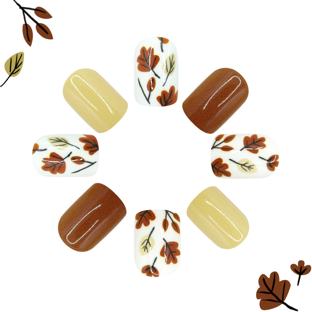Autumn Maple Brown short nails