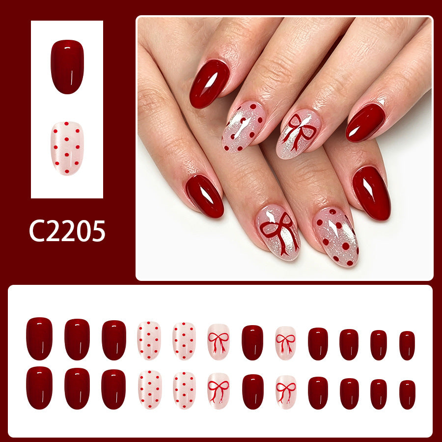 Valentine's Day bow nails
