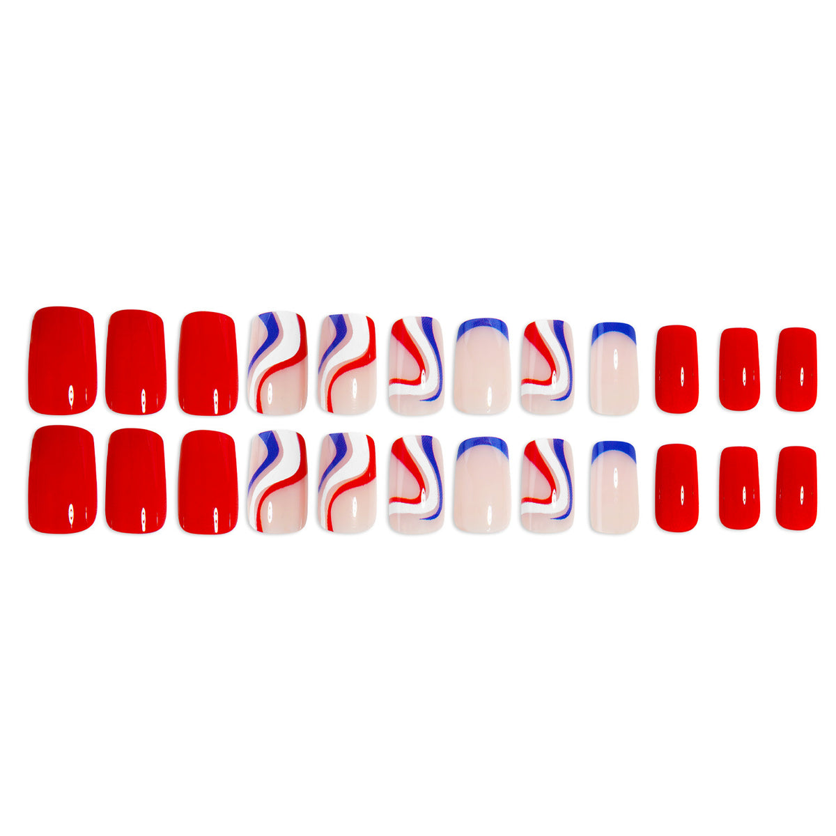 American Flag Independence Day Red&blue Stripes Nails