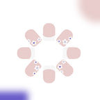 24pcs Short square French-style cute flowers