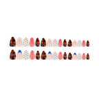 Red and blue dotted nails