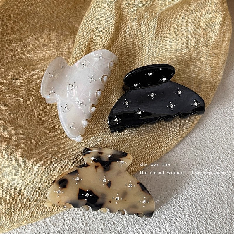 Studded Star Shark Clip Hair Accessory for Thin Hair, Cute Back-of-Head Hair Ornament for Women