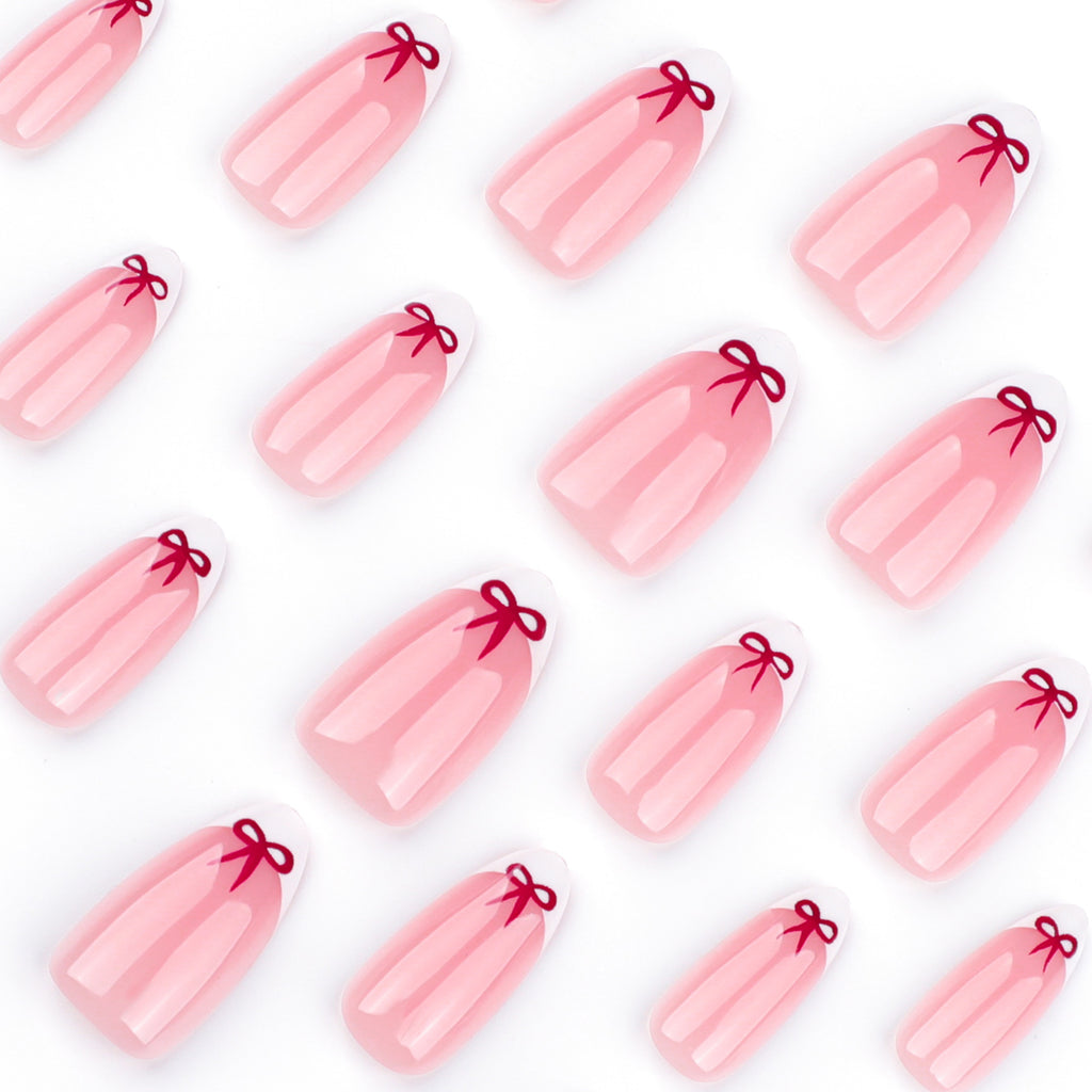 Valentine's Day bow nails