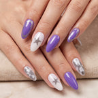Purple Medium Almond Star nails