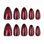 Red Ombre Almond Long Press On Nails