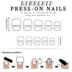 24pcs Short Square French White lines Nails