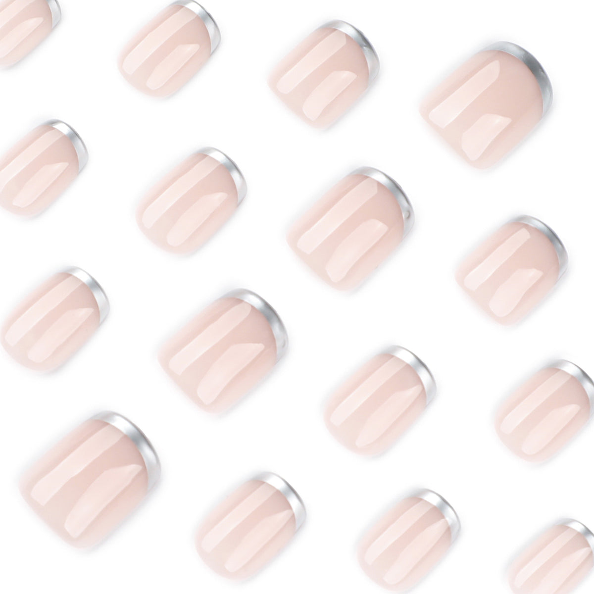 Silver French nails