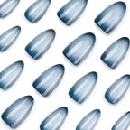 Blue Almond Glossy Long nails