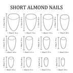 24pcs Short Almond-white French candy Christmas Nails