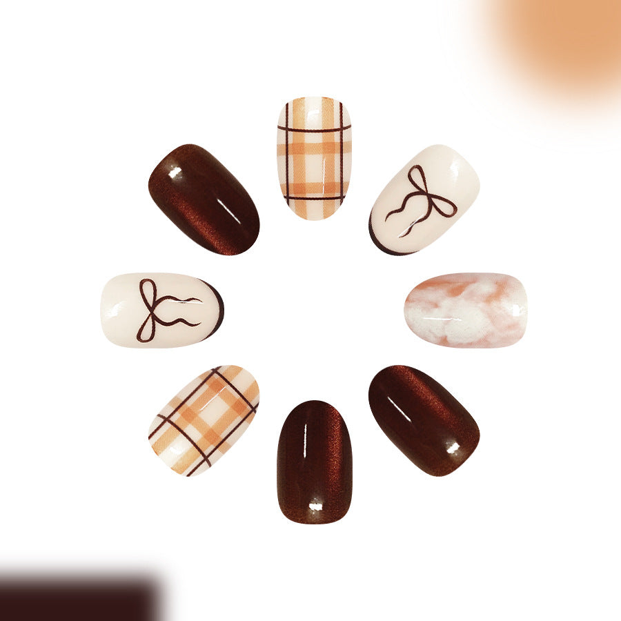 Checkered marble nails