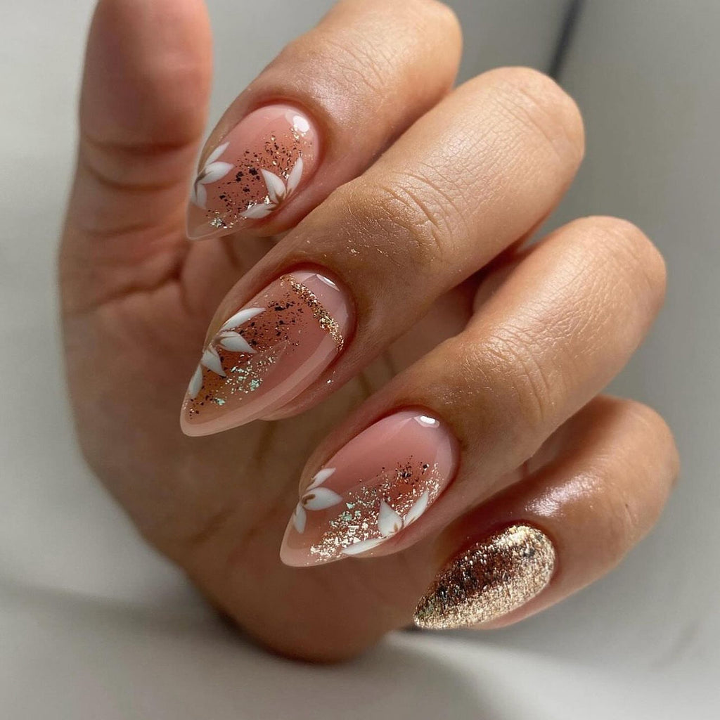 Pink rose nails