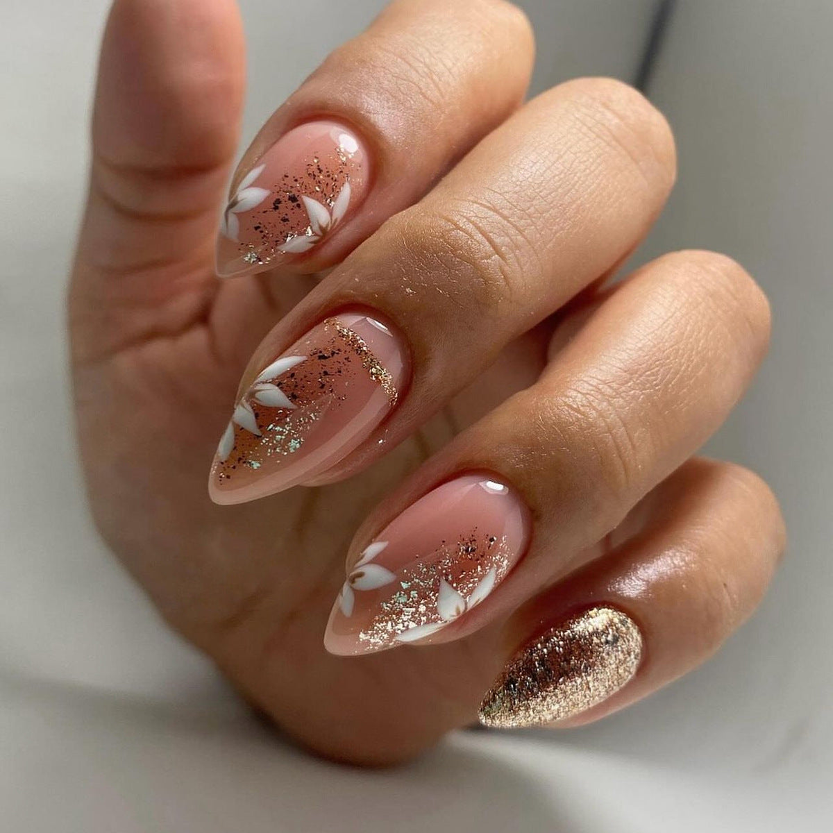 Pink rose nails