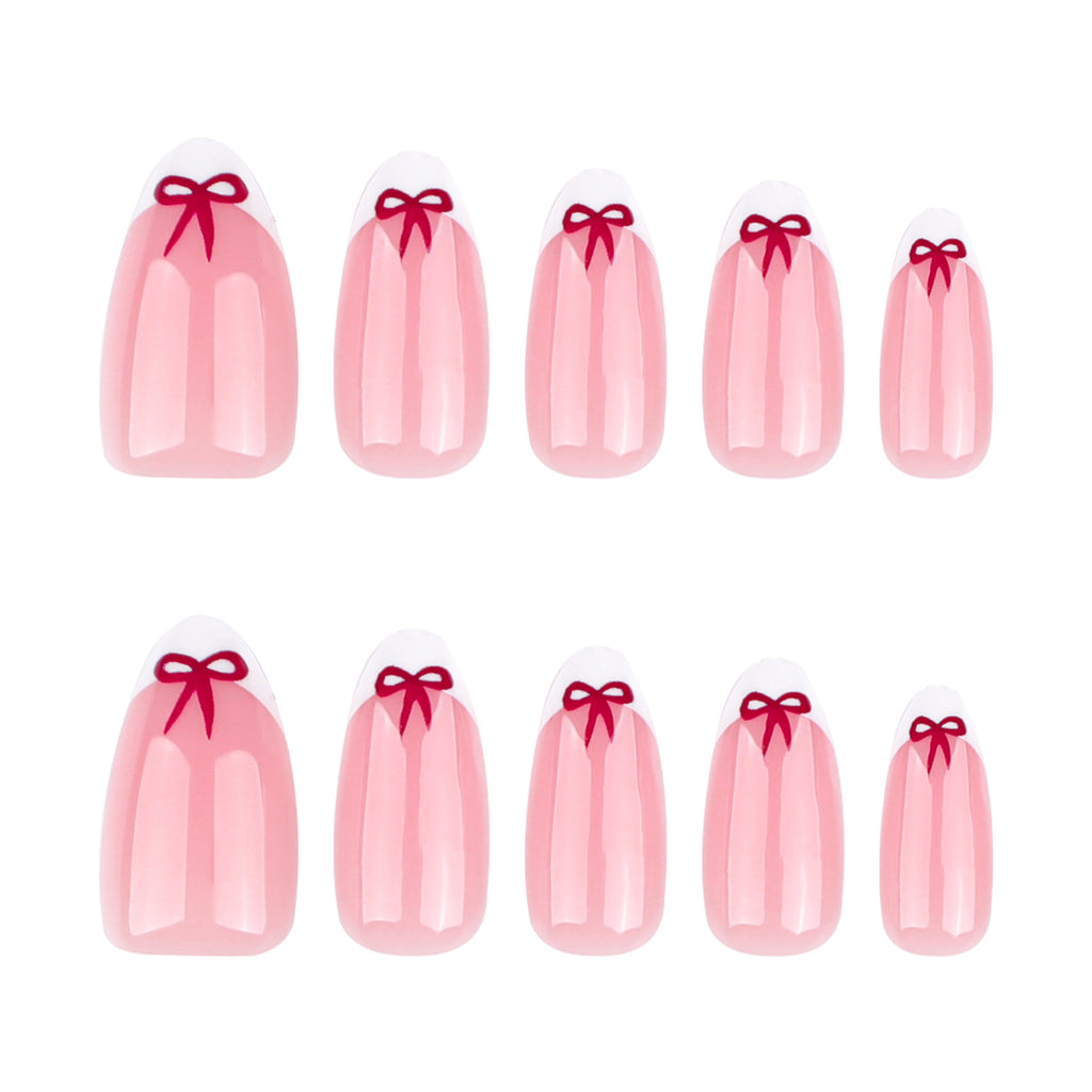 Valentine's Day bow nails