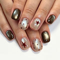 Polka dot five-pointed star nails