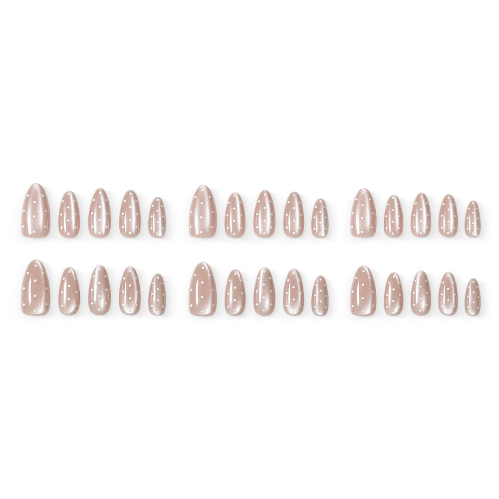 Nude polka dot nails