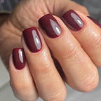 24pcs Short Glossy Deep burgundy nails
