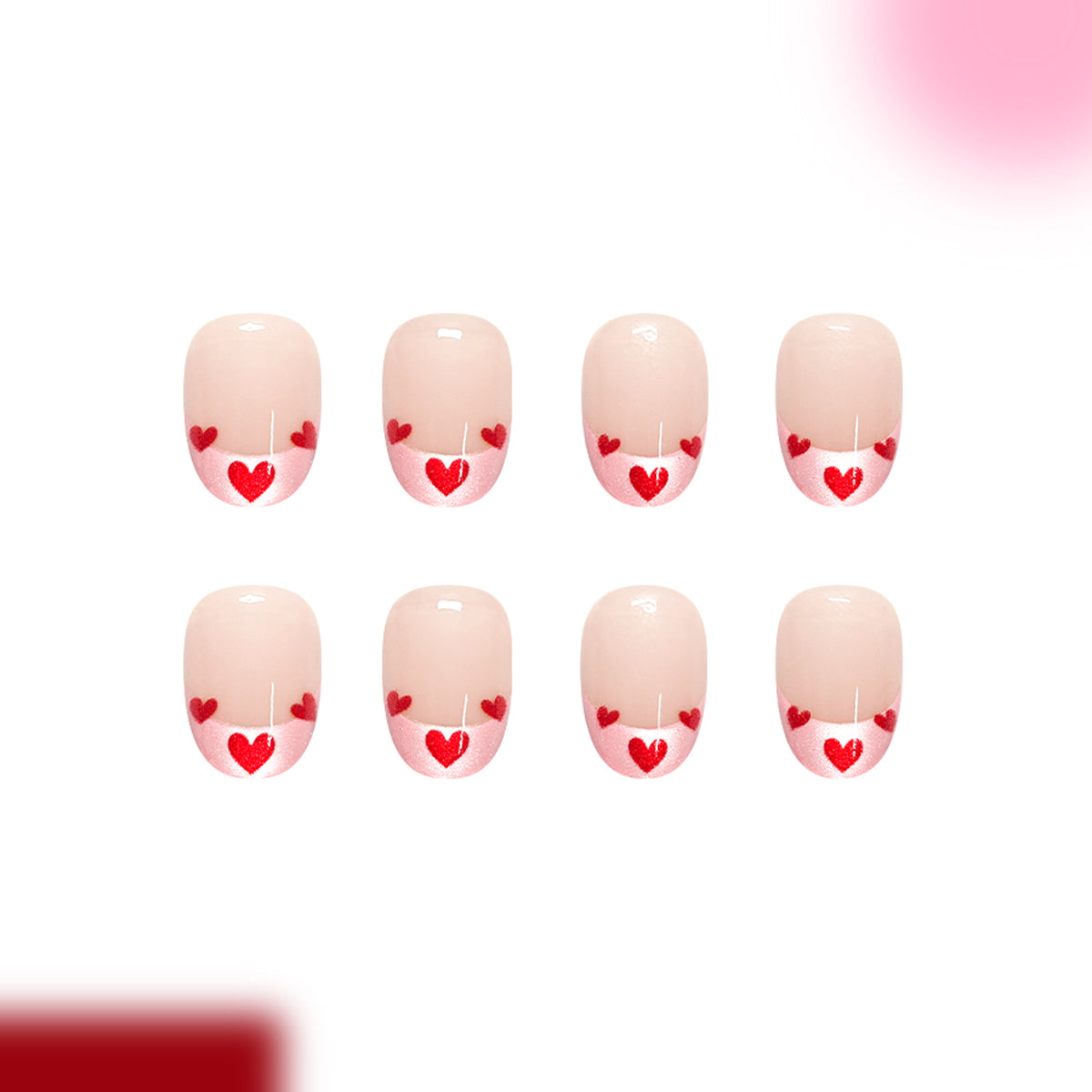 Heart-shaped French nails