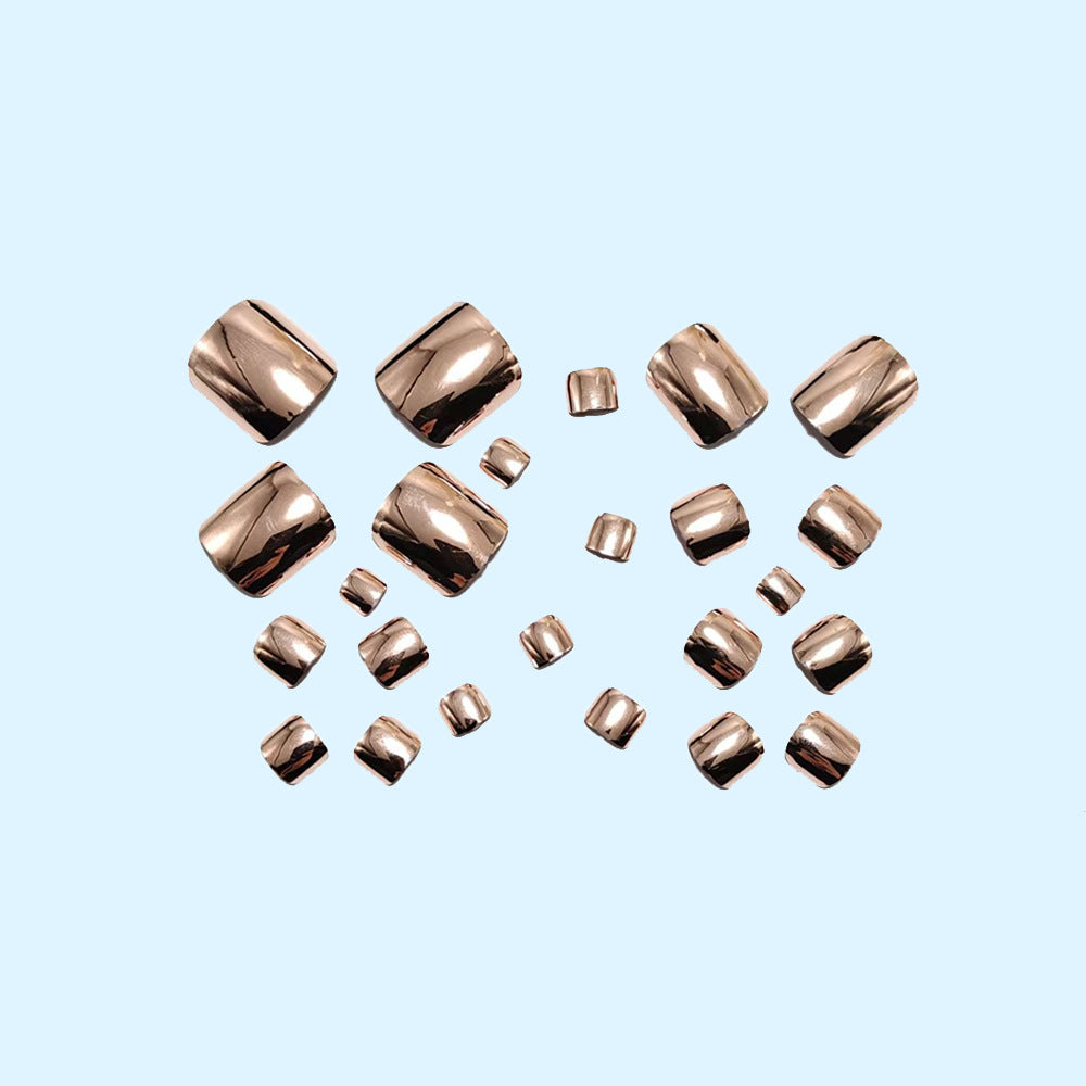 24 pcs Rose gold Toes nails