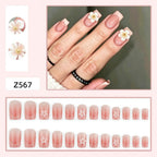 Nude pink French manicure