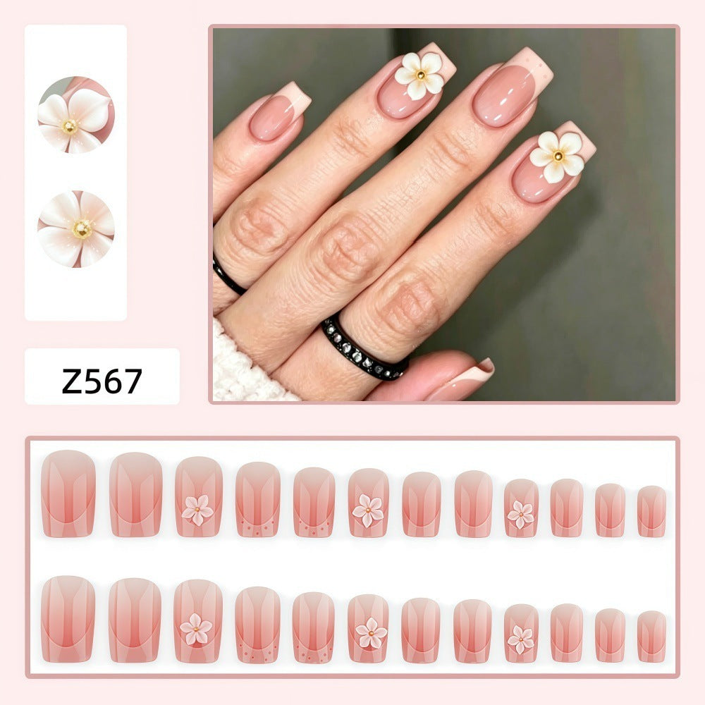 Nude pink French manicure