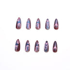Blue-violet cat-eye nails