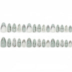 Starburst almond-shaped nails