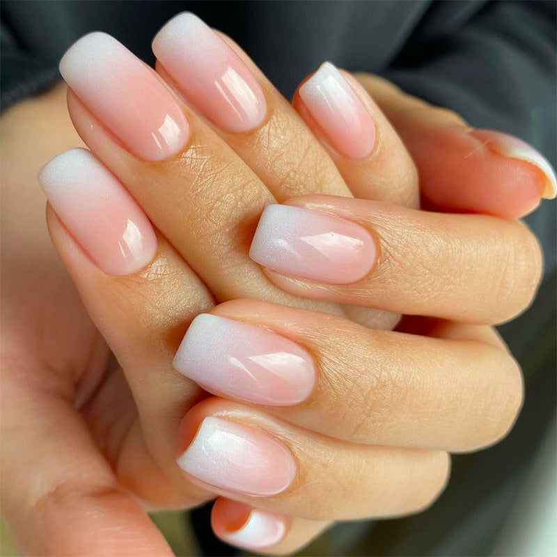 24pcs White French Ombre Press-on Nails
