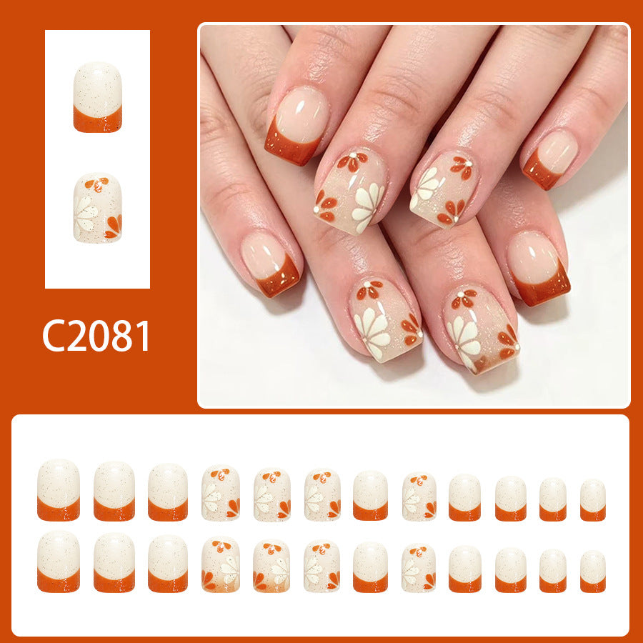Nude glitter nails
