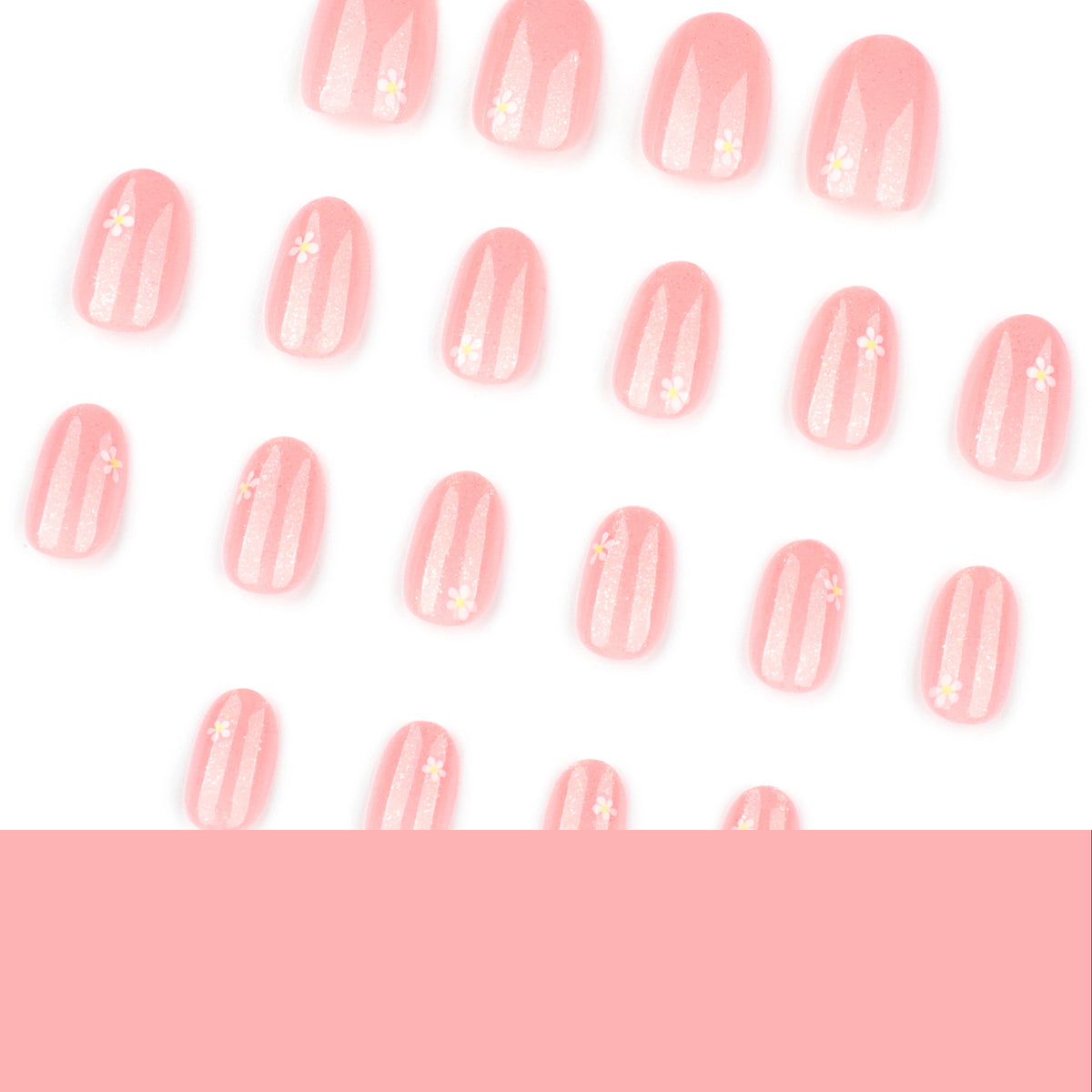 Peach Daisy nails