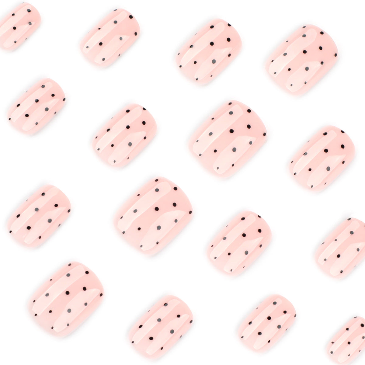 Black polka dot nails