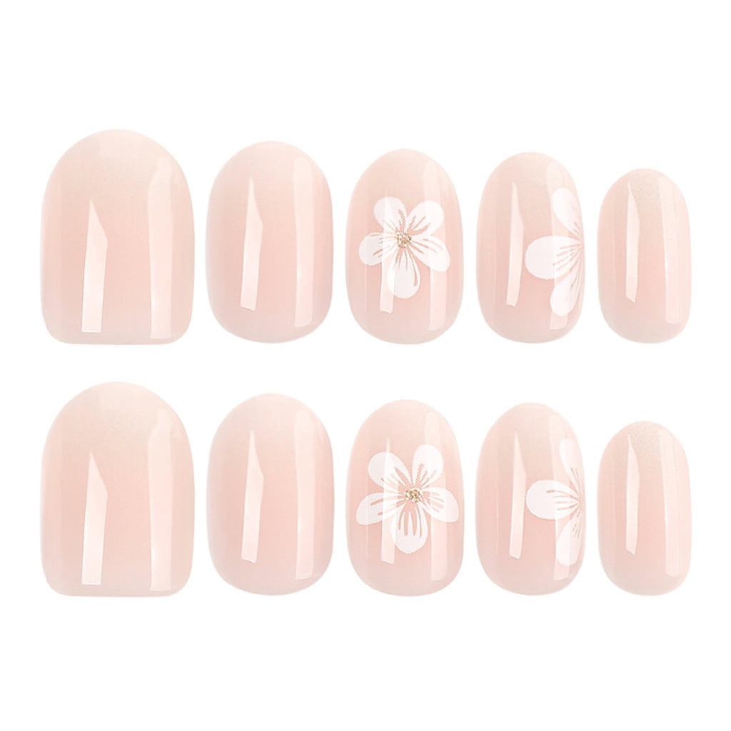 Gradient peach flower nails