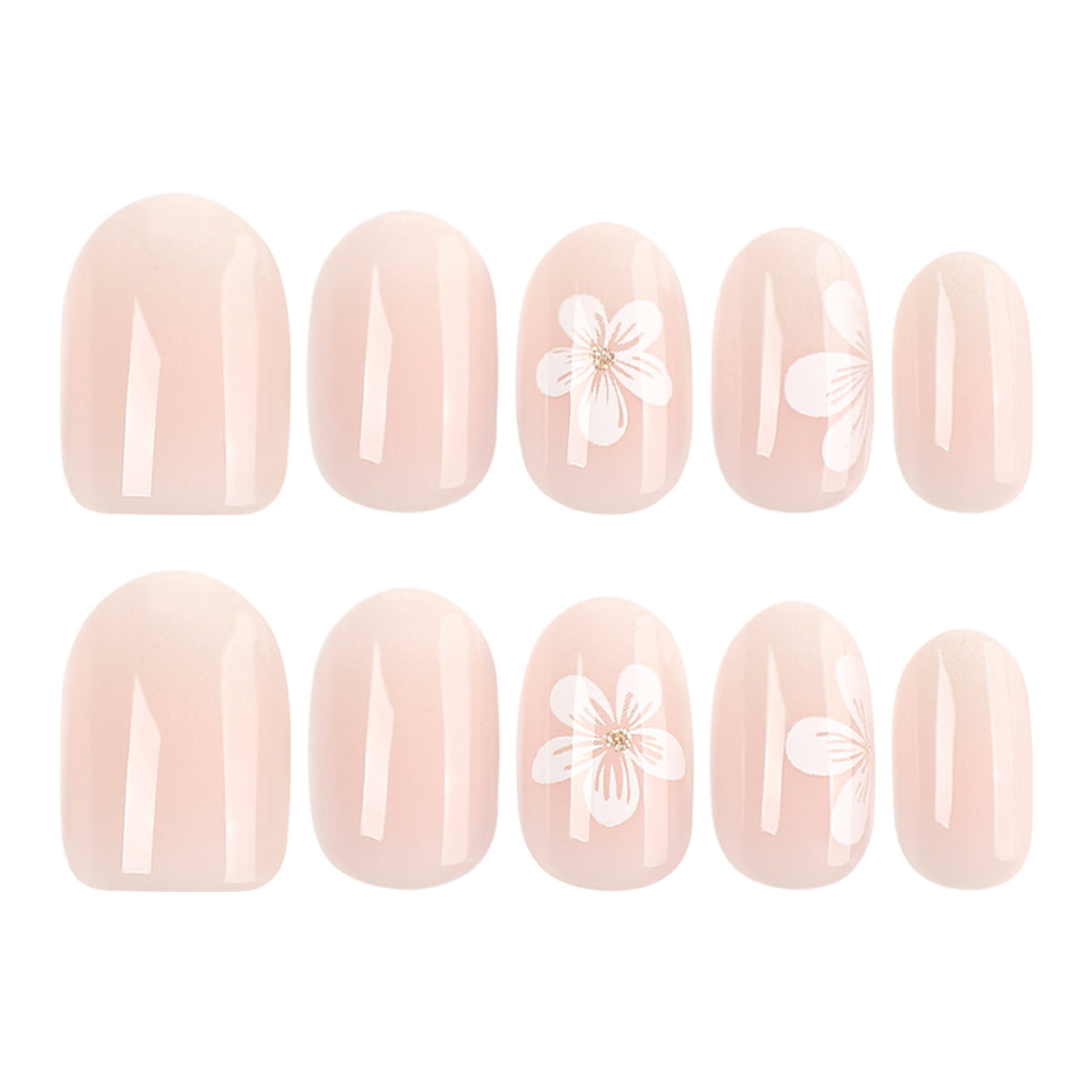 Gradient peach flower nails