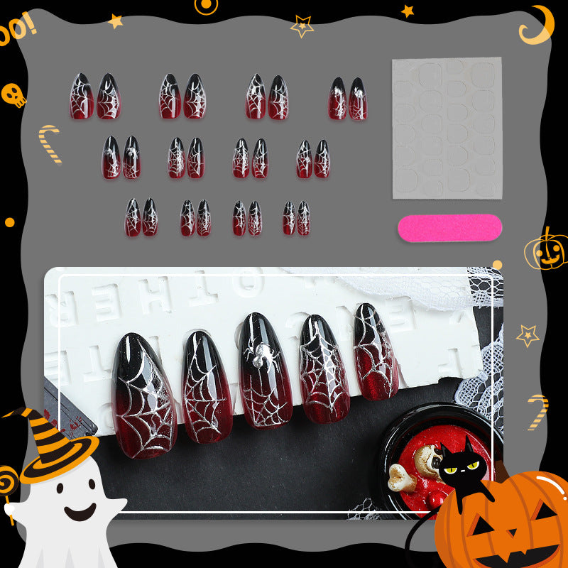 Gradually dark red spider nails